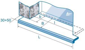 Схема замеров алюминиевого подоконника